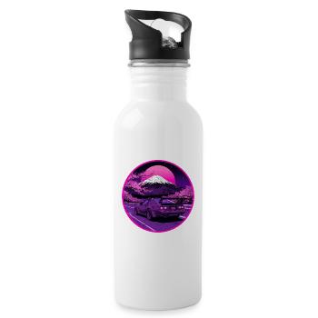 Fuji Nights — Rotary Coupe at Sacred Mountain - Water bottle with straw - white - Right