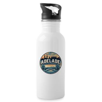 Badge de voyage rétro Adelaide River Torrens - Gourde avec paille intégrée - blanc - Droite