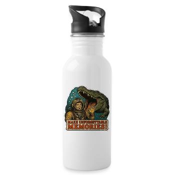 Vintage Diver et Crocodile Graphic - Gourde avec paille intégrée - blanc - Droite