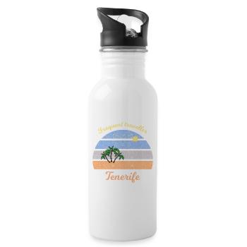 Häufiger Reisender Teneriffa - Trinkflasche mit integriertem Trinkhalm - Weiß - Rechts