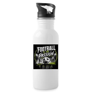 Le football, ma passion - Gourde avec paille intégrée - blanc - Droite