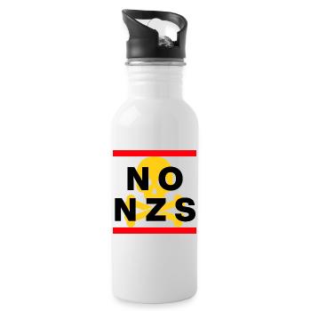 NO NZS, NEVER AGAIN, ANTI-FASCISM, NO AFD YELLOW - Water bottle with straw - white - Right