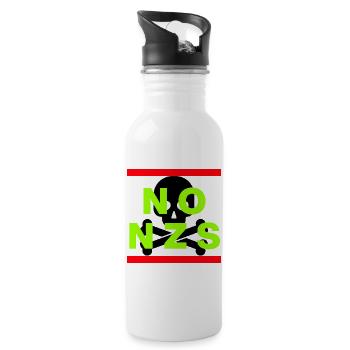 NO NZS NEVER AGAIN ANTI-FASCISM NO AFD GREEN - Water bottle with straw - white - Right