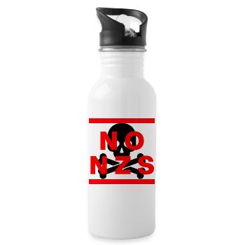 NO NZS NEVER AGAIN ANTI-FASCISM NO AFD BLACK - Water bottle with straw - white - Right