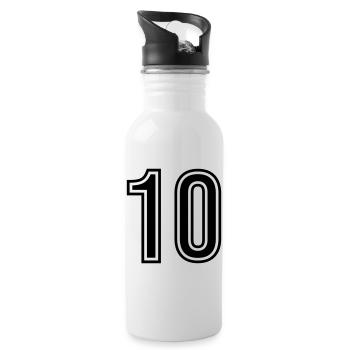 10 Symbole numérique - Gourde avec paille intégrée - blanc - Droite