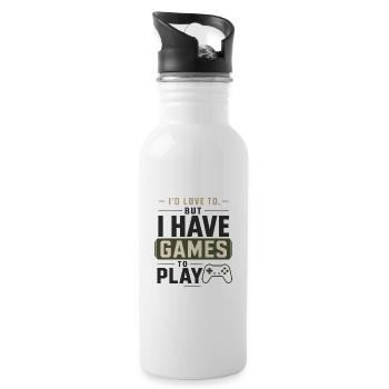 I'd love it, but I have games to play - Water bottle with straw - white - Right
