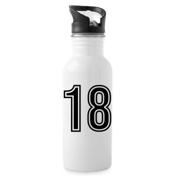 18 Number symbol - Water bottle with straw - white - Right