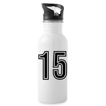 Symbole numérique 15 - Gourde avec paille intégrée - blanc - Droite