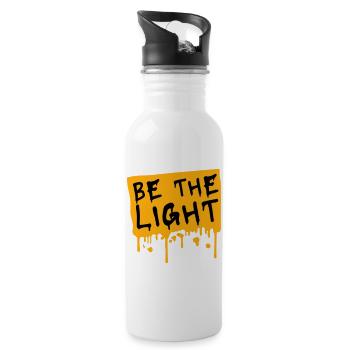 Be The Light Motivierend Positivität Spruch Logo - Trinkflasche mit integriertem Trinkhalm - Weiß - Rechts