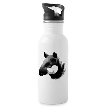 Schabrackentapir - Trinkflasche mit integriertem Trinkhalm - Weiß - Rechts