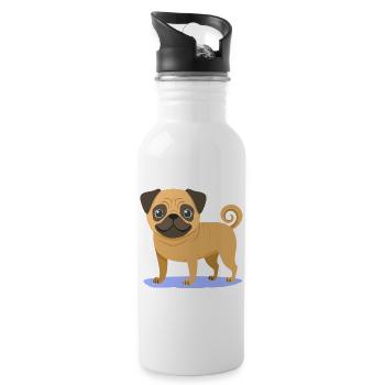 Little Pug (comic) - Water bottle with straw - white - Right
