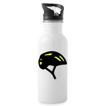 Bicycle Helmet Profile Icon - Water bottle with straw - white - Right