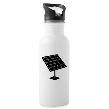 Panneaux solaires - Gourde avec paille intégrée - blanc - Droite