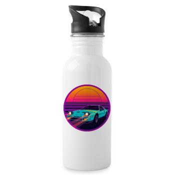 Design rétro des années 80 Synthwave style JDM - Gourde avec paille intégrée - blanc - Droite