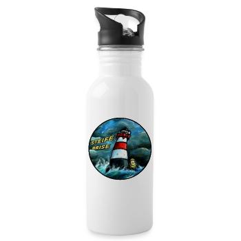 Seenotschaf-steife_brise - Trinkflasche mit integriertem Trinkhalm - Weiß - Rechts