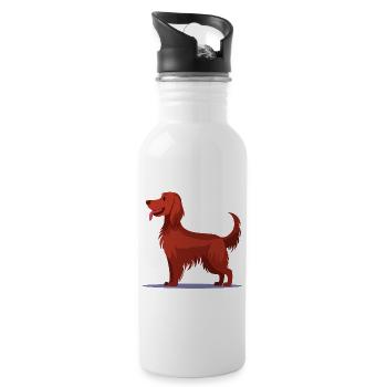 Irish Red Setter (bande dessinée) - Gourde avec paille intégrée - blanc - Droite