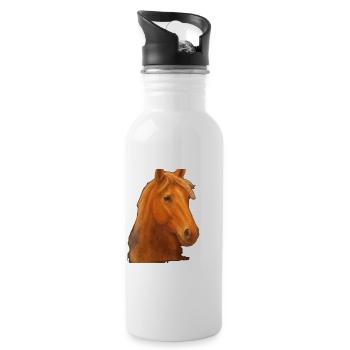 Pastel Horse - Water bottle with straw - white - Right