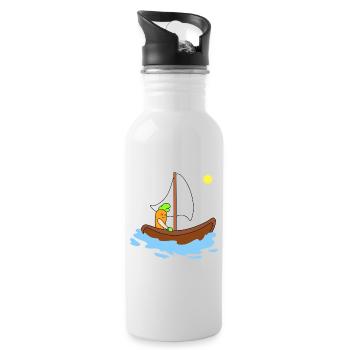 Mignonne navigation de carottes - Gourde avec paille intégrée - blanc - Droite
