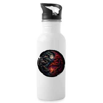 Japanese Bonsai Tree Plant Yin-Yang Bonsai - Water bottle with straw - white - Right