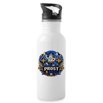 Chope de bière avec casque – Festival de musique - Gourde avec paille intégrée - blanc - Droite