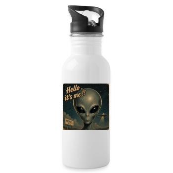 ALIEN - Hello it's me - Water bottle with straw - white - Right
