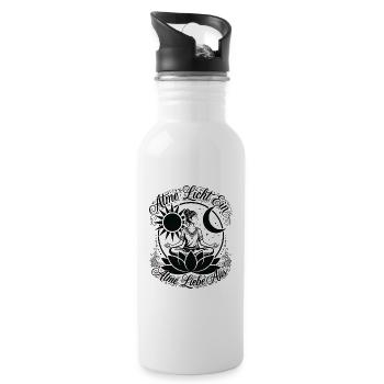Atme Licht Ein Atme Liebe Aus - Boho Yoga - Trinkflasche mit integriertem Trinkhalm - Weiß - Rechts