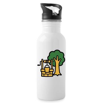 Draw Fountain Village Logo - Gourde avec paille intégrée - blanc - Droite