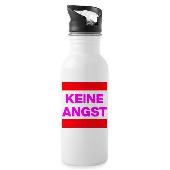 KEINE ANGST NIE WIEDER IST JETZT PINK NO NZS & AFD - Trinkflasche mit integriertem Trinkhalm - Weiß - Rechts