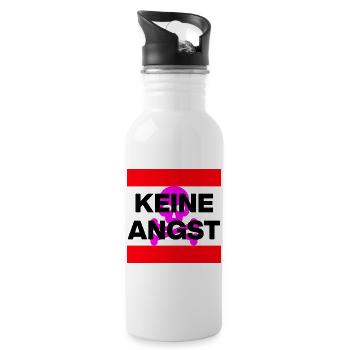 KEINE ANGST NIE WIEDER IST JETZT SKULL PINK NO NZS - Trinkflasche mit integriertem Trinkhalm - Weiß - Rechts
