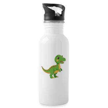 Bébé T-rex - Gourde avec paille intégrée - blanc - Droite