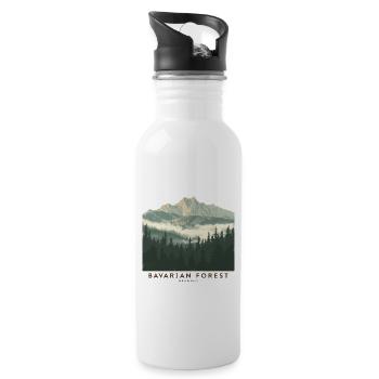 Forêt de Bavière | Parc national vintage - Gourde avec paille intégrée - blanc - Droite