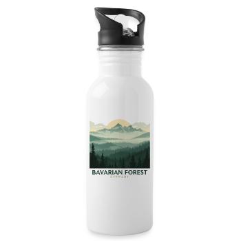 Bavarian Forest | Vintage National Park - Water bottle with straw - white - Right