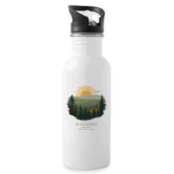 Hunsrück National Park | Vintage Landscape - Trinkflasche mit integriertem Trinkhalm - Weiß - Rechts