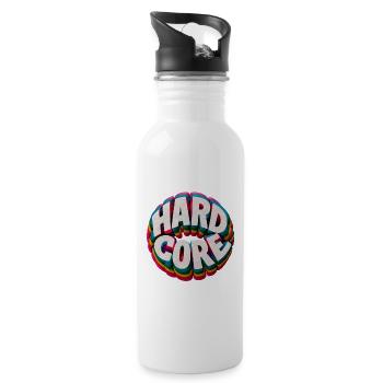 Hardcore Regenbogen - Trinkflasche mit integriertem Trinkhalm - Weiß - Rechts