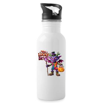 You Lucky Devil Halloween Goblin - Water bottle with straw - white - Right