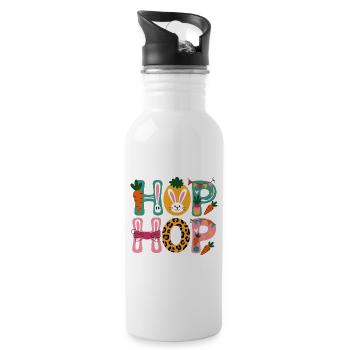 Hip Hop Easter Day - Trinkflasche mit integriertem Trinkhalm - Weiß - Rechts