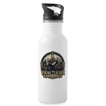 Professeur viking prêt à diriger - Gourde avec paille intégrée - blanc - Droite