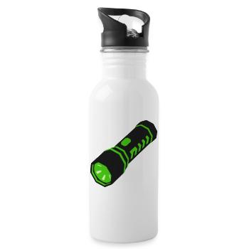 Taschenlampe Licht Icon - Trinkflasche mit integriertem Trinkhalm - Weiß - Rechts