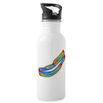 Seidenbahnen des Chaos – Chaos Theory - Trinkflasche mit integriertem Trinkhalm - Weiß - Rechts