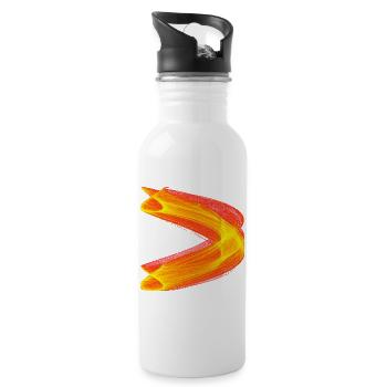 Goldene Dynamik – Chaos Theory - Trinkflasche mit integriertem Trinkhalm - Weiß - Rechts