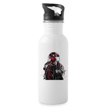 Sweat à capuche Cyberpunk Anime - Gourde avec paille intégrée - blanc - Droite