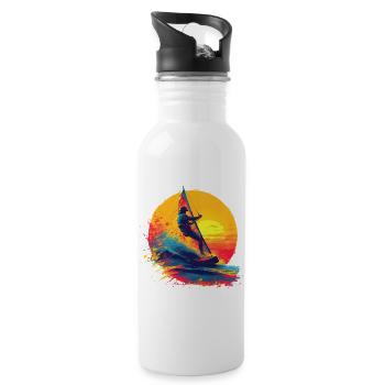 Oldschool Windsurfing - Water bottle with straw - white - Right