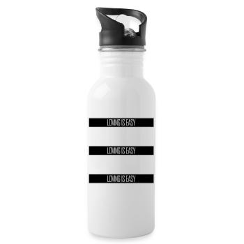 Loving Is Easy Inspirierend Romantisch Spruch Logo - Trinkflasche mit integriertem Trinkhalm - Weiß - Rechts