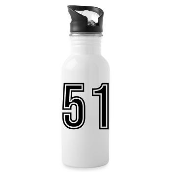 Symbole du chiffre 51 - Gourde avec paille intégrée - blanc - Droite