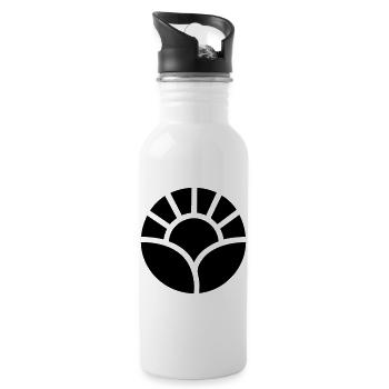Motif du soleil et des plantes du jardinier - Gourde avec paille intégrée - blanc - Droite