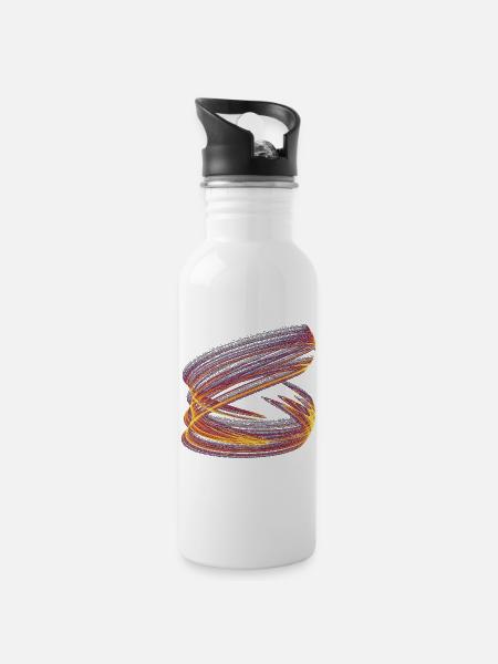 Light Vortex of Chaos – Strange Attractor - Water bottle with straw - white