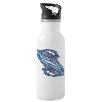 Crystal Streams – Attracteur étrange - Gourde avec paille intégrée - blanc - Droite