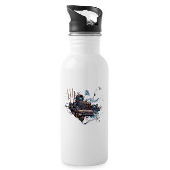 Celestial Mechanical Synthesizer - Water bottle with straw - white - Right