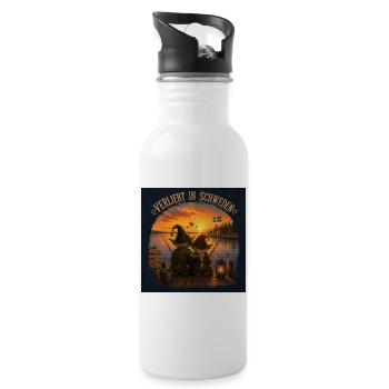 Verliebt in Schweden - Trinkflasche mit integriertem Trinkhalm - Weiß - Rechts