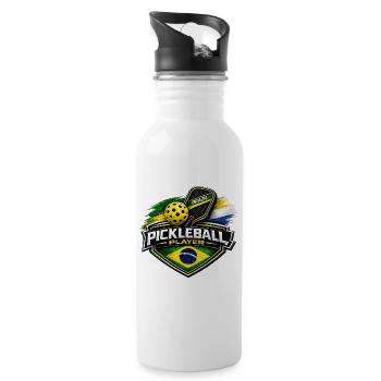 Pickleball BRÉSIL - Gourde avec paille intégrée - blanc - Droite